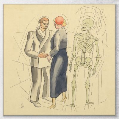 Untitled Man Woman And Skeleton Karl Wiener kwn561 canvas print 