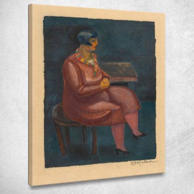 Untitled Seated Woman Karl Wiener kwn586 canvas print 