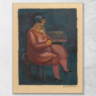 Untitled Seated Woman Karl Wiener kwn586 canvas print 