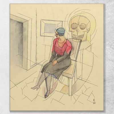 Untitled Sitting Woman Skull Karl Wiener kwn587 canvas print 