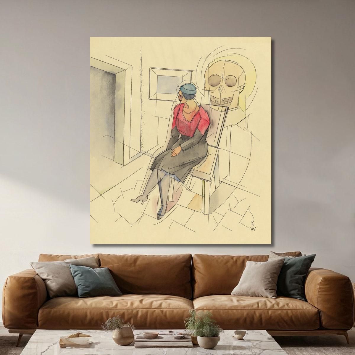 Untitled Sitting Woman Skull Karl Wiener kwn587 canvas print 