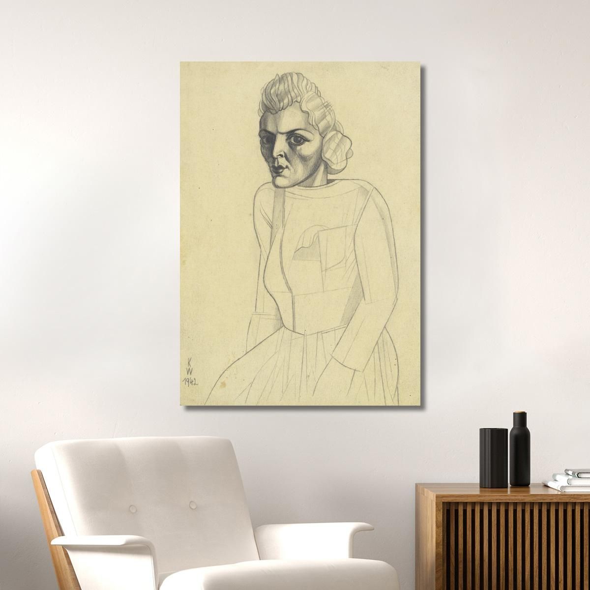 Untitled Female Portrait Ii Karl Wiener kwn609 canvas print 