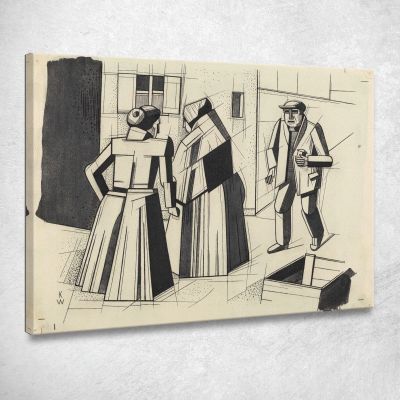 Untitled Two Women One Man Karl Wiener kwn613 canvas print 