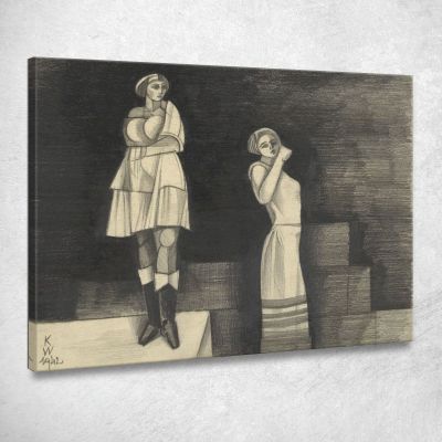 Untitled Two Girls Karl Wiener kwn615 canvas print 