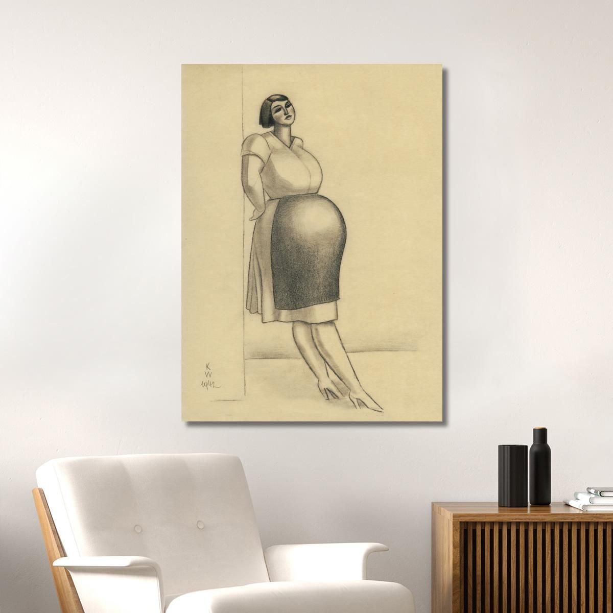 Pregnant Women Karl Wiener kwn650 canvas print 