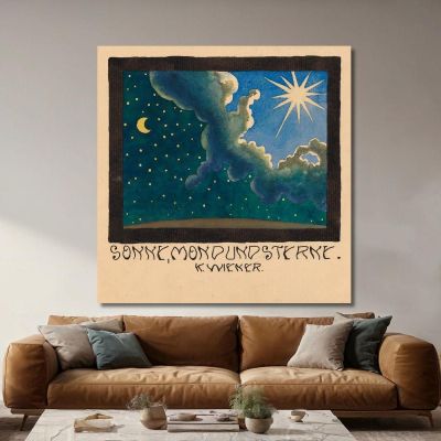 Sun Moon And Stars Karl Wiener kwn664 canvas print 