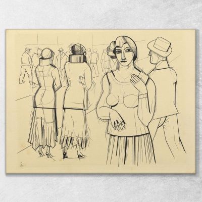 Street With Girls Karl Wiener kwn686 canvas print 