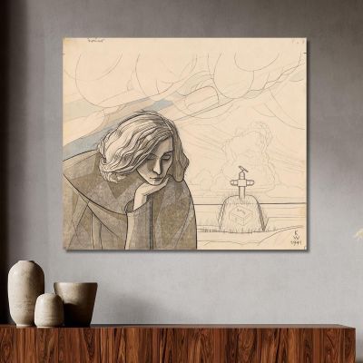 Mourning 3 Karl Wiener kwn696 canvas print 