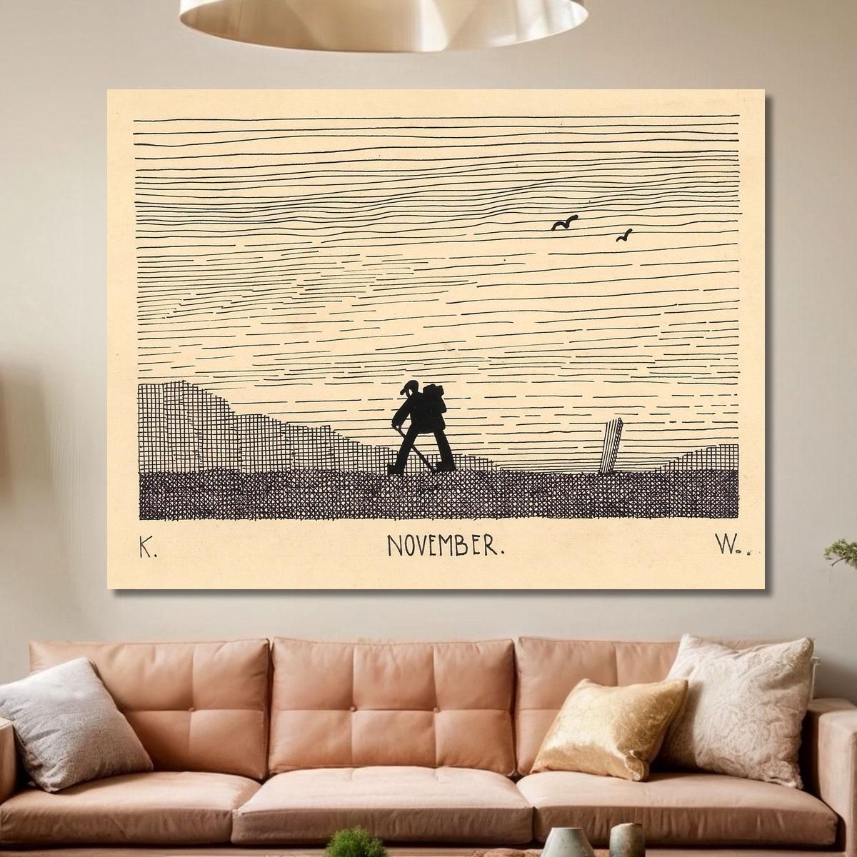 Hiker And Two Birds In The Sky Karl Wiener kwn733 canvas print 