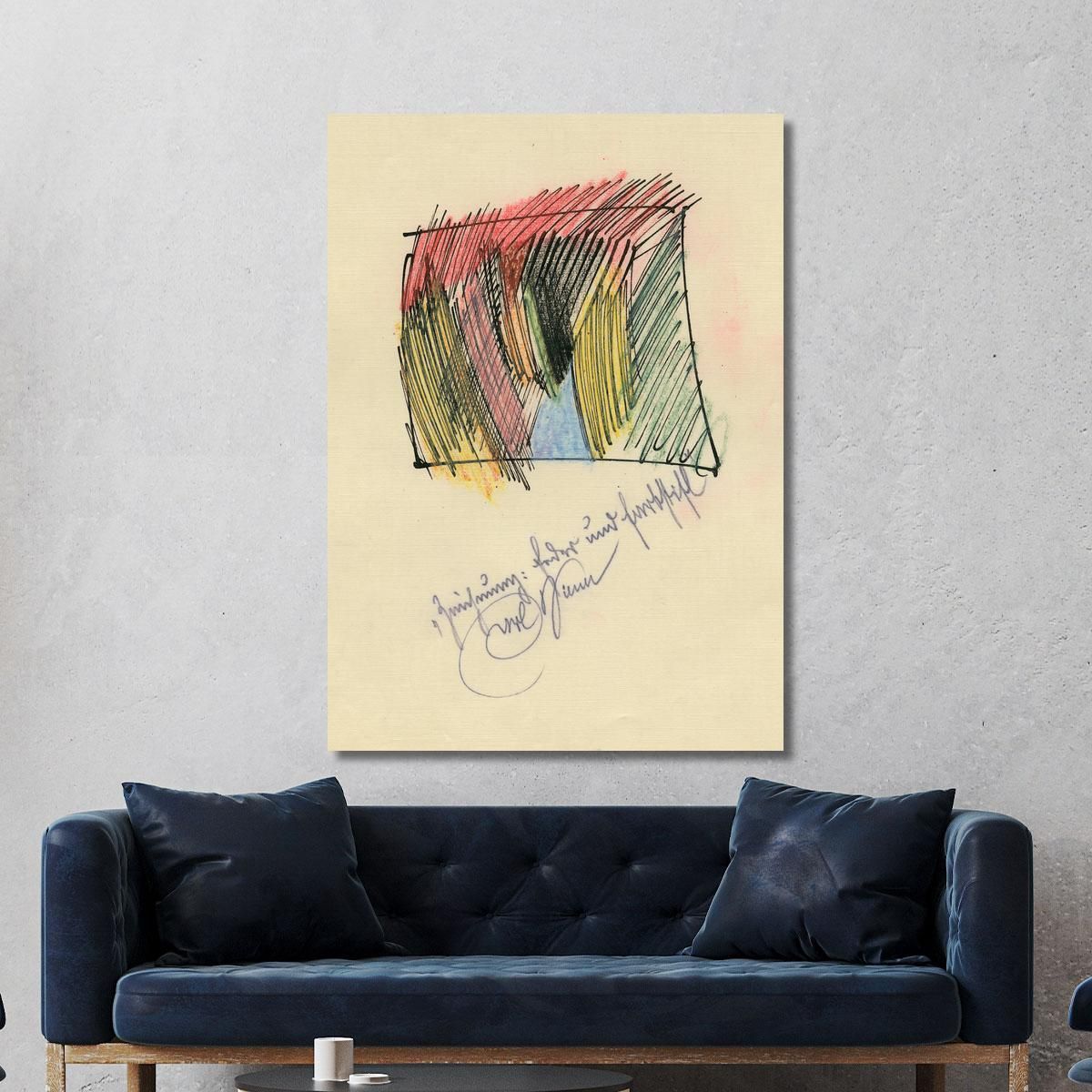 Drawing Pen And Colored Pencil Karl Wiener kwn787 canvas print 