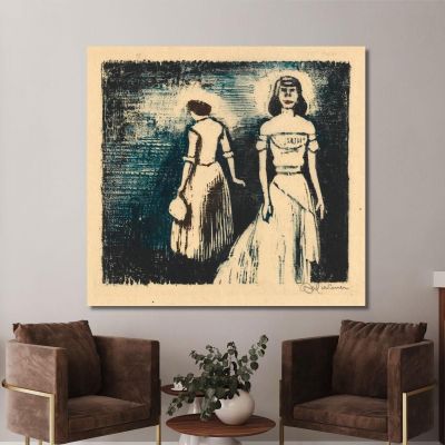 Two Women Karl Wiener kwn794 canvas print 