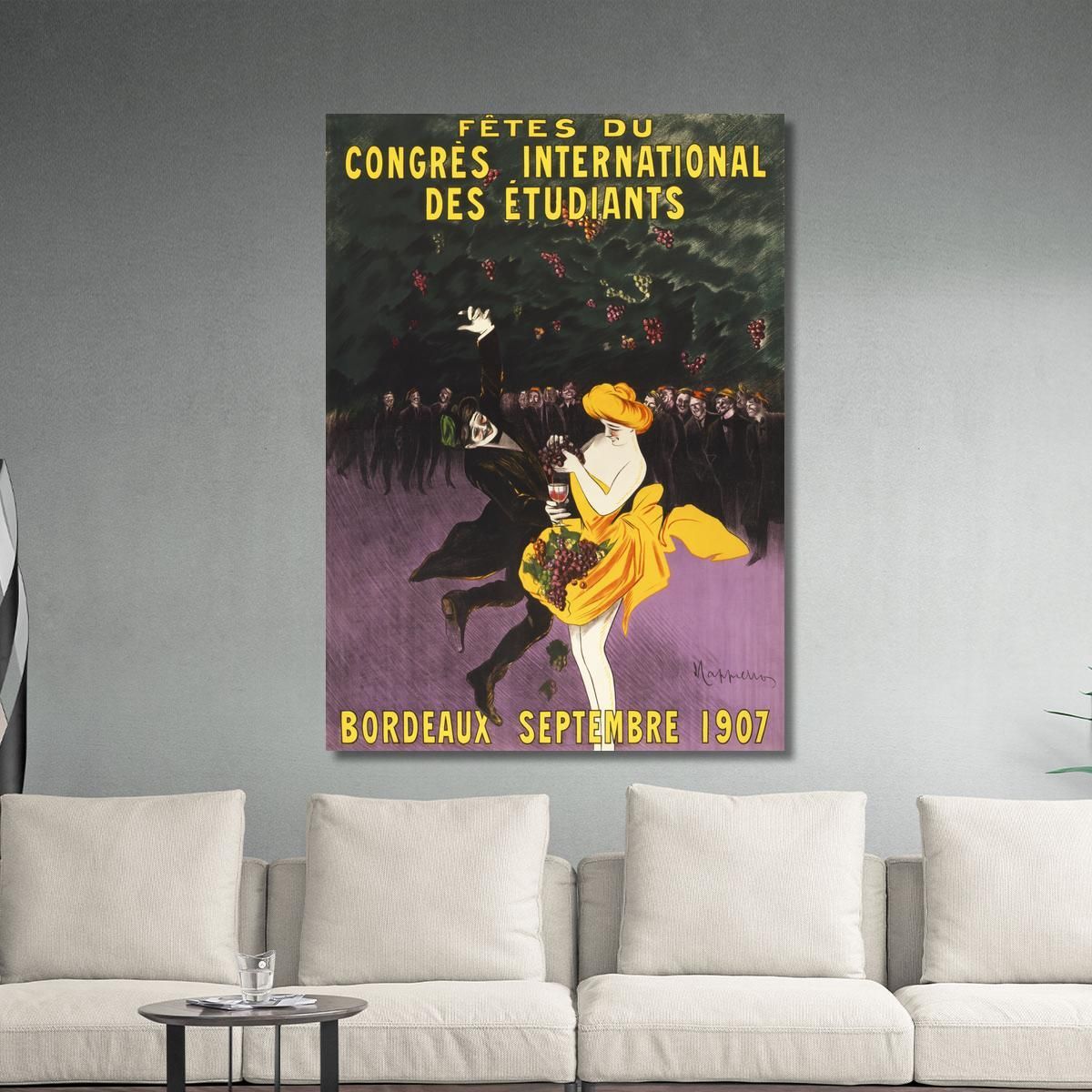 Celebrations Of The International Student Congress Bordeaux Leonetto Cappiello lcp21 canvas print 
