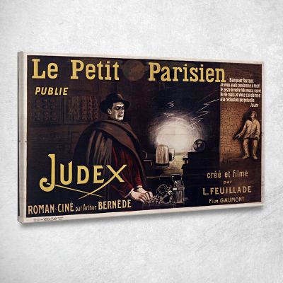 Le Petit Parisien Publishes Judex Novel-Cinema By Arthur Bernède Leonetto Cappiello lcp70 canvas print 