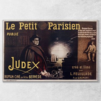 Le Petit Parisien Publishes Judex Novel-Cinema By Arthur Bernède Leonetto Cappiello lcp70 canvas print 