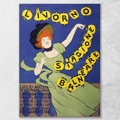 Livorno Bathing Season Leonetto Cappiello lcp75 canvas print 