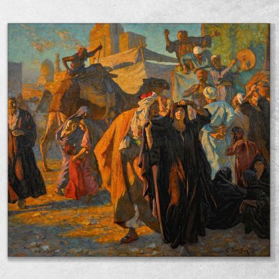 A Street Celebration In Cairo Ludwig Deutsch ldt7 canvas print 