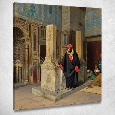 Praying In The Blue Mosque Cairo Ludwig Deutsch ldt20 canvas print 