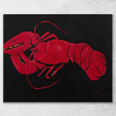 Lobster On Black Background Marsden Hartley mhr15 canvas print 