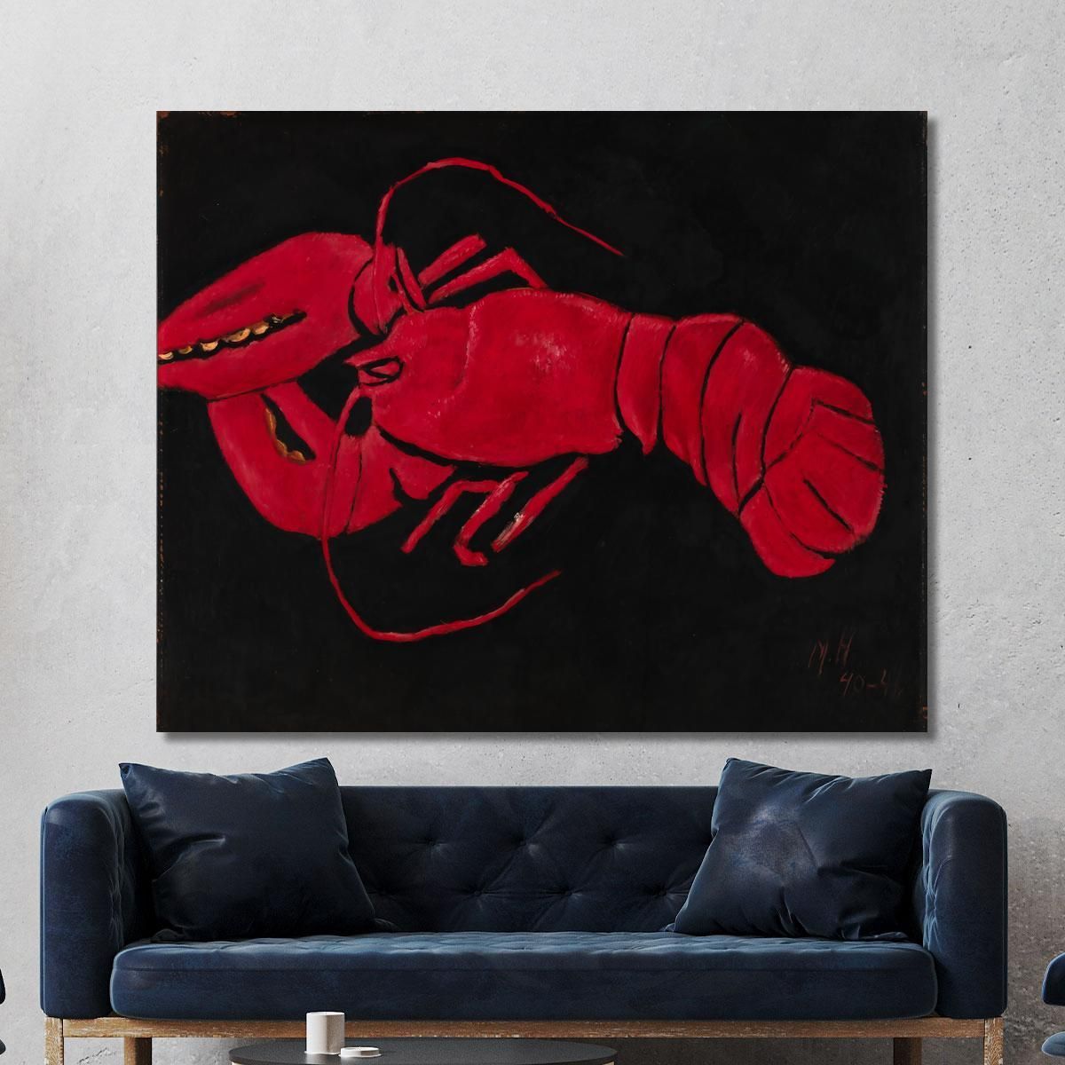 Lobster On Black Background Marsden Hartley mhr15 canvas print 