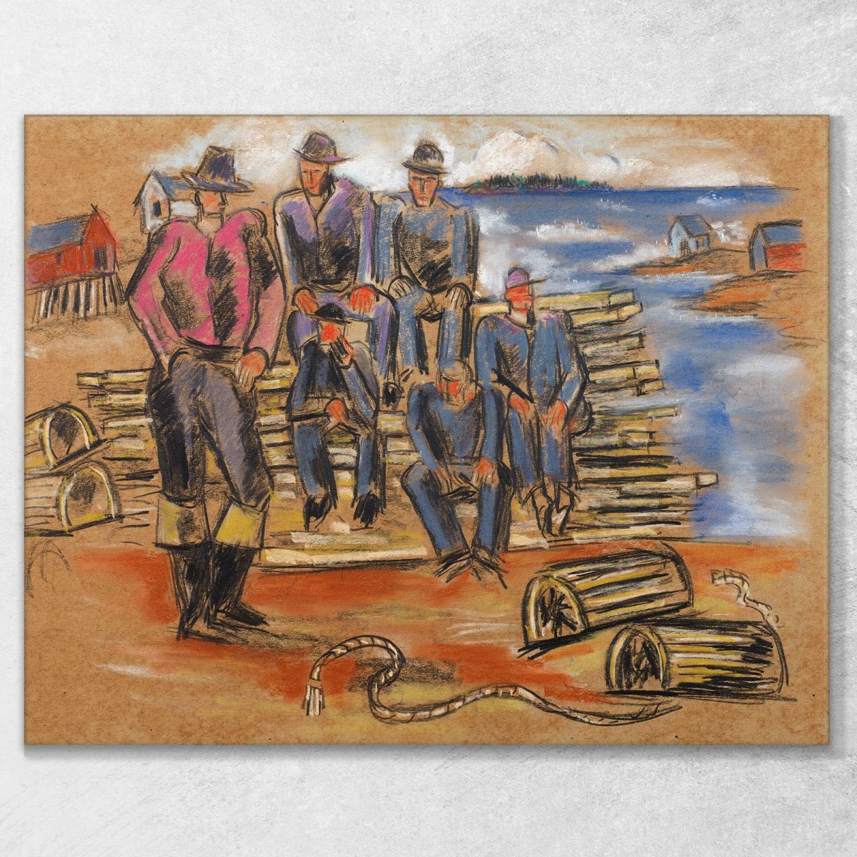 Study For Lobster Fishermen Marsden Hartley mhr46 canvas print 