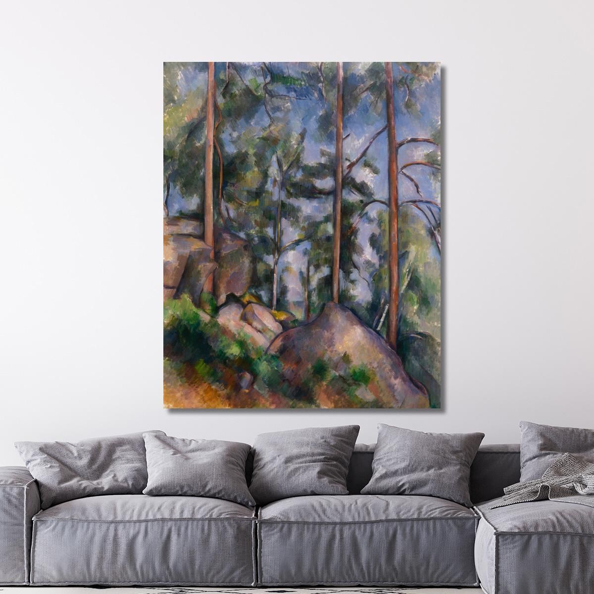 Pines And Rocks Fontainebleau Paul Cézanne pcz72 canvas print 