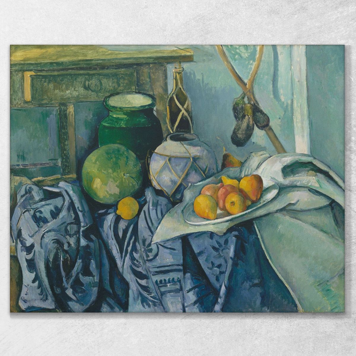 Still Life With Jar Of Ginger And Eggplant Paul Cézanne pcz87 canvas print 
