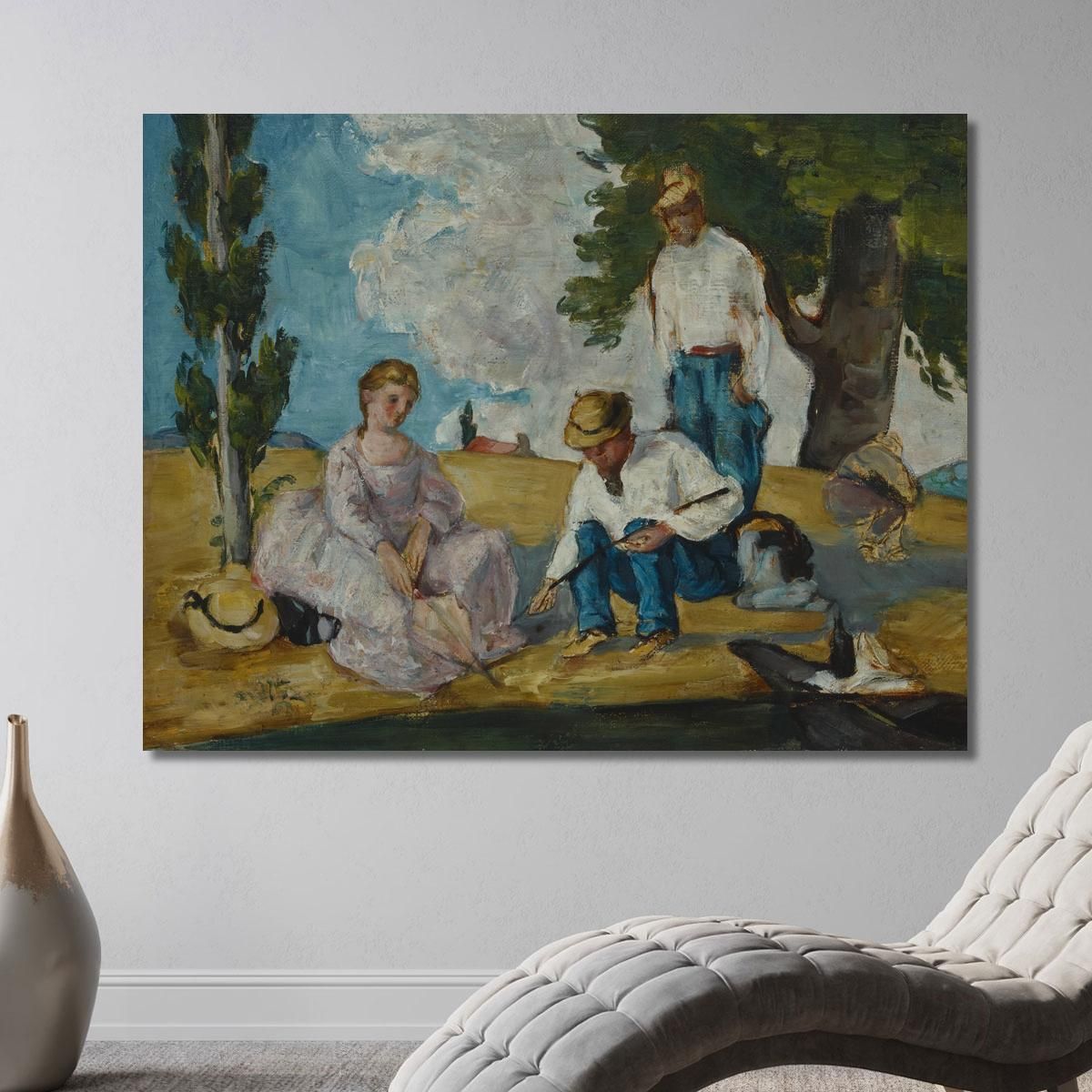 Picnic On A Riverbank Paul Cézanne pcz195 canvas print 