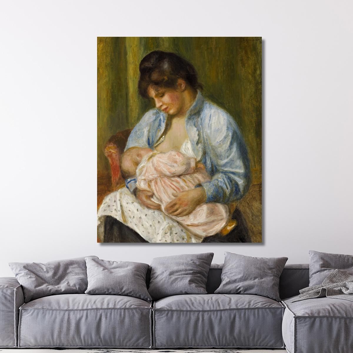 A Woman Nursing A Child Pierre-Auguste Renoir par34 canvas print 