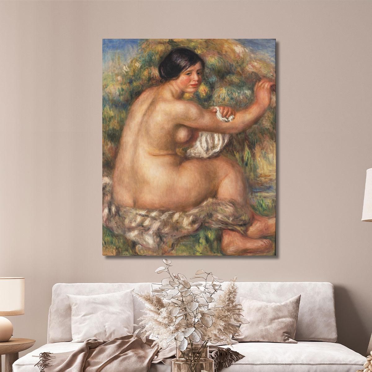 Bather Drying Her Right Arm Large Sitting Nude 1912 Pierre-Auguste Renoir par39 canvas print 