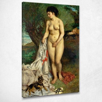 Bather With A Griffon Dog - Lise On The Bank Of The Seine 1870 Pierre-Auguste Renoir par40 canvas print 