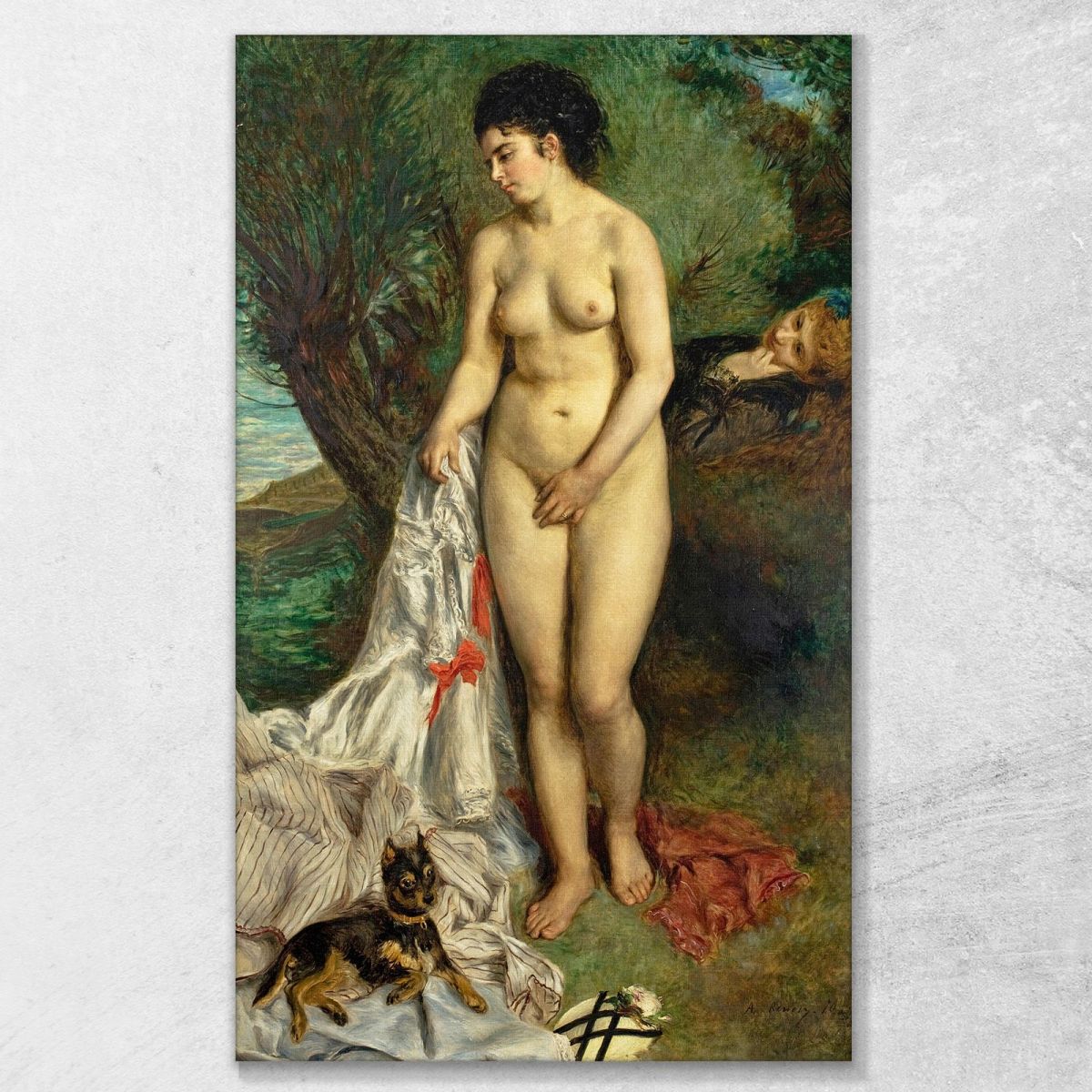 Bather With A Griffon Dog - Lise On The Bank Of The Seine 1870 Pierre-Auguste Renoir par40 canvas print 