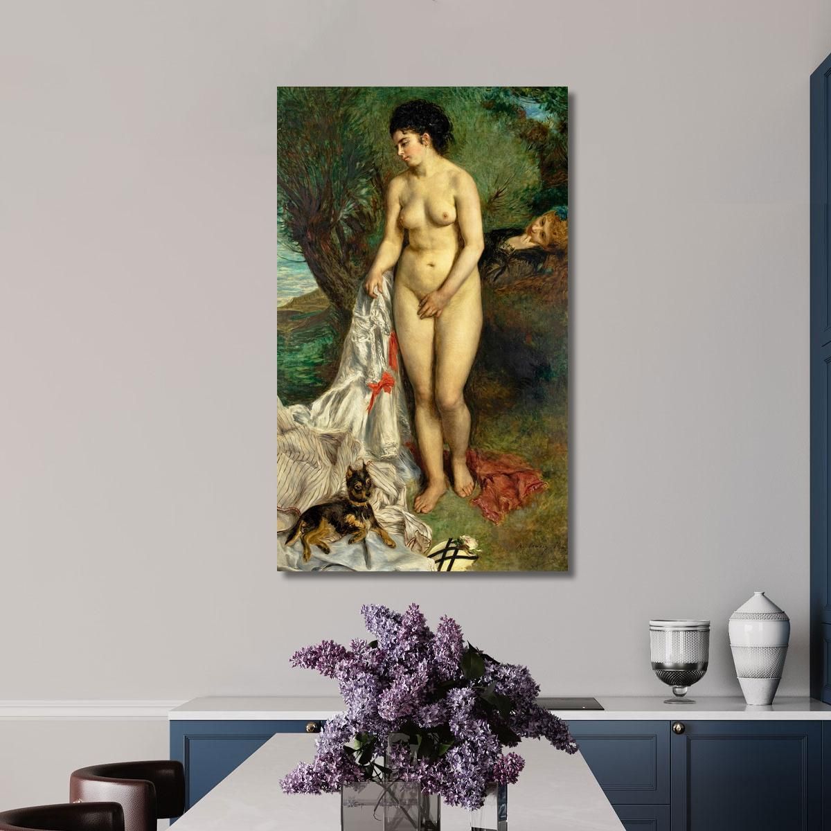 Bather With A Griffon Dog - Lise On The Bank Of The Seine 1870 Pierre-Auguste Renoir par40 canvas print 