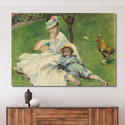 Madame Monet And Her Son 1874 Pierre-Auguste Renoir par67 canvas print 