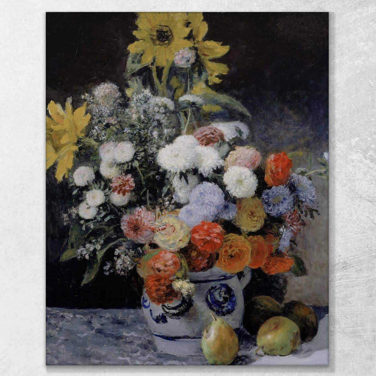 Mixed Flowers In An Earthenware Pot 1869 Pierre-Auguste Renoir par69 canvas print 