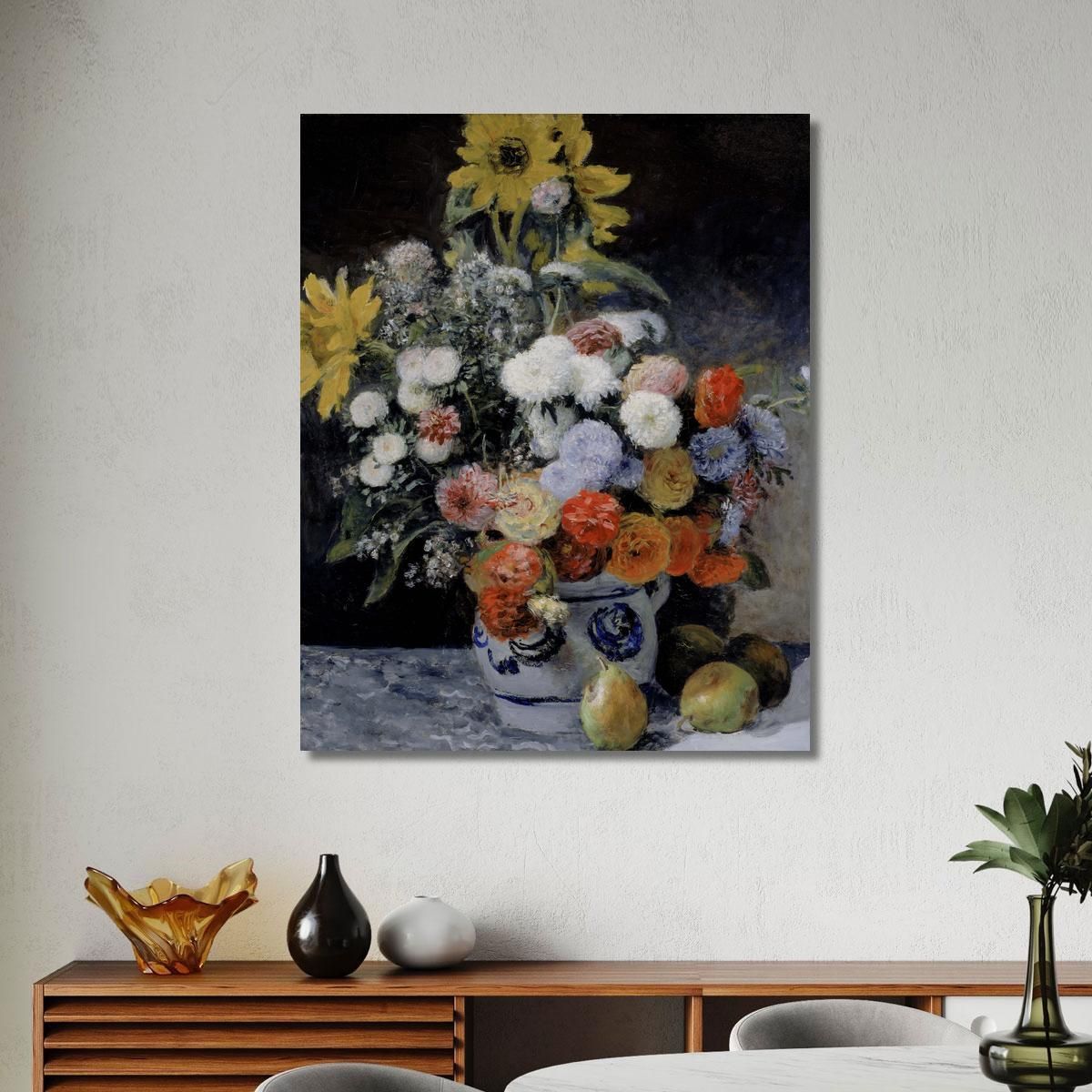 Mixed Flowers In An Earthenware Pot 1869 Pierre-Auguste Renoir par69 canvas print 