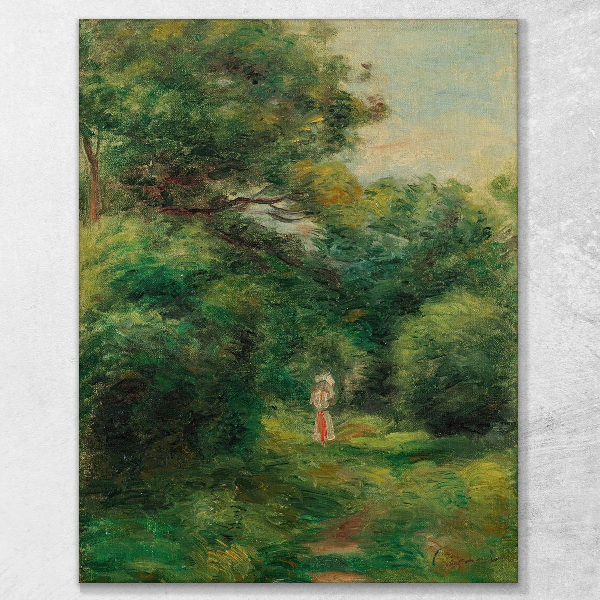 Alley In A Wood Woman With Child In Her Arms Pierre-Auguste Renoir par137 canvas print 