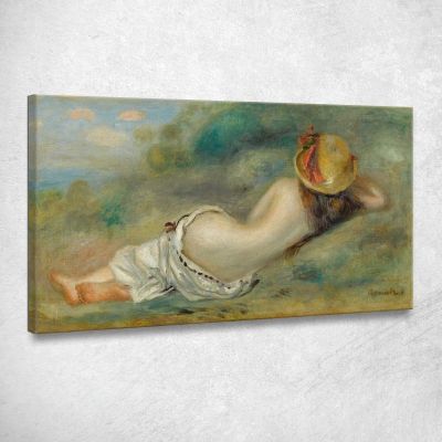 Bather Lying Back With Straw Hat Pierre-Auguste Renoir par154 canvas print 