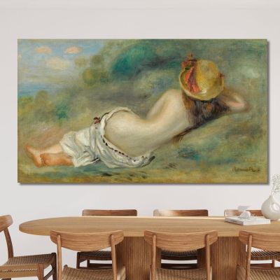 Bather Lying Back With Straw Hat Pierre-Auguste Renoir par154 canvas print 