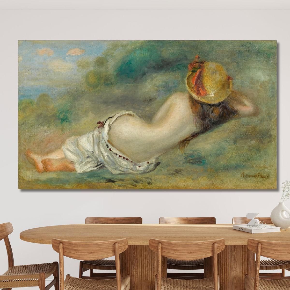 Bather Lying Back With Straw Hat Pierre-Auguste Renoir par154 canvas print 