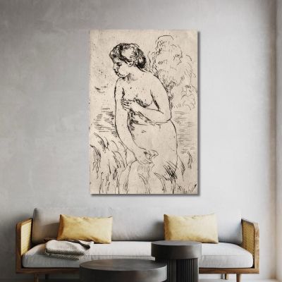 Bather Standing Up To Her Knees Pierre-Auguste Renoir par161 canvas print 