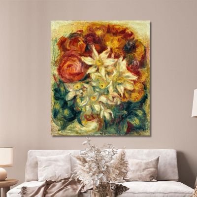 Bouquet Of Narcissus And Roses Pierre-Auguste Renoir par166 canvas print 