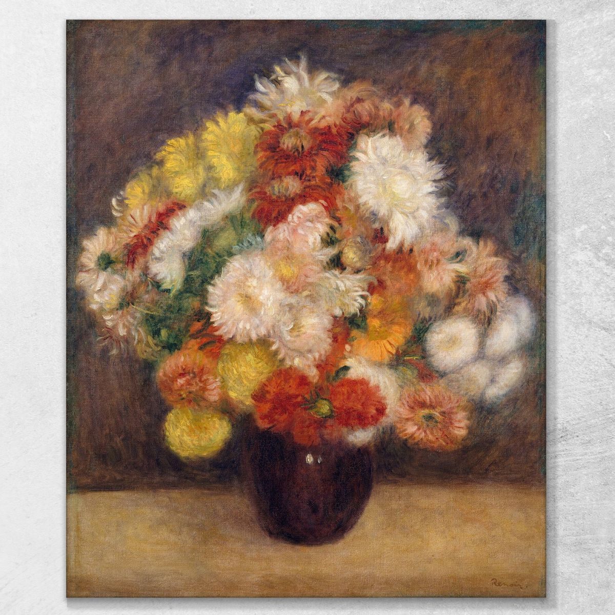 Bouquet Of Chrysanthemums Pierre-Auguste Renoir par169 canvas print 