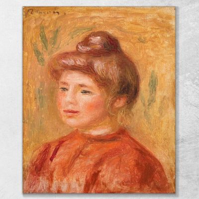 Bust Of Woman In Red Pierre-Auguste Renoir par171 canvas print 