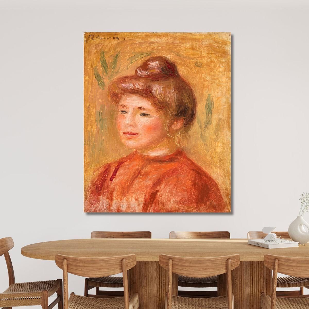 Bust Of Woman In Red Pierre-Auguste Renoir par171 canvas print 