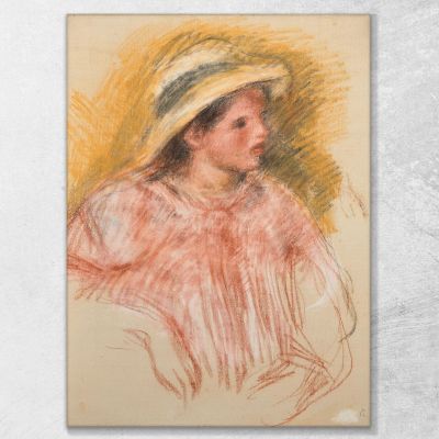 Bust Of Woman With Hat Pierre-Auguste Renoir par173 canvas print 