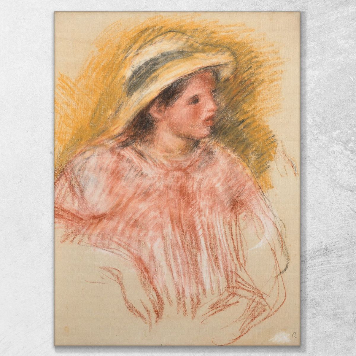 Bust Of Woman With Hat Pierre-Auguste Renoir par173 canvas print 