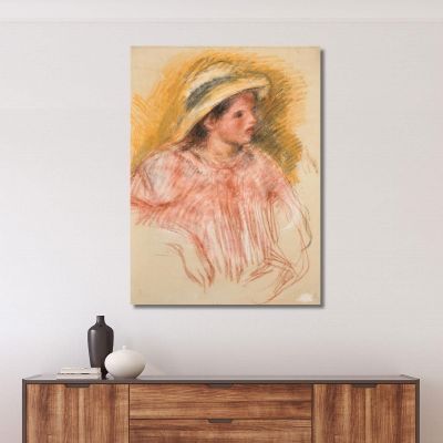 Bust Of Woman With Hat Pierre-Auguste Renoir par173 canvas print 