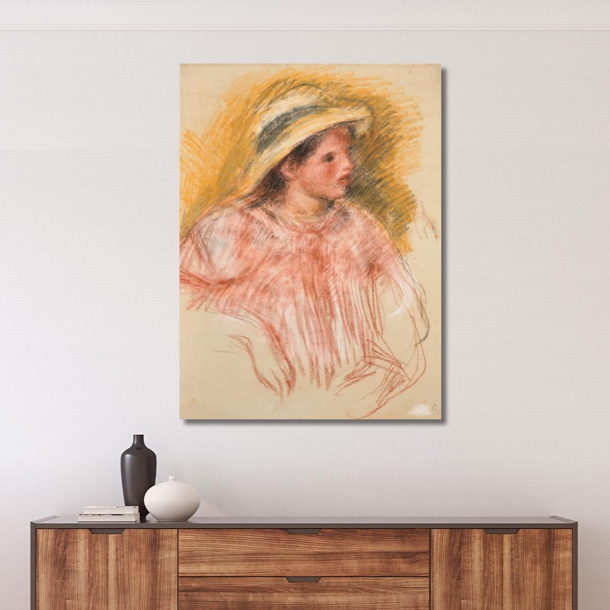 Bust Of Woman With Hat Pierre-Auguste Renoir par173 canvas print 