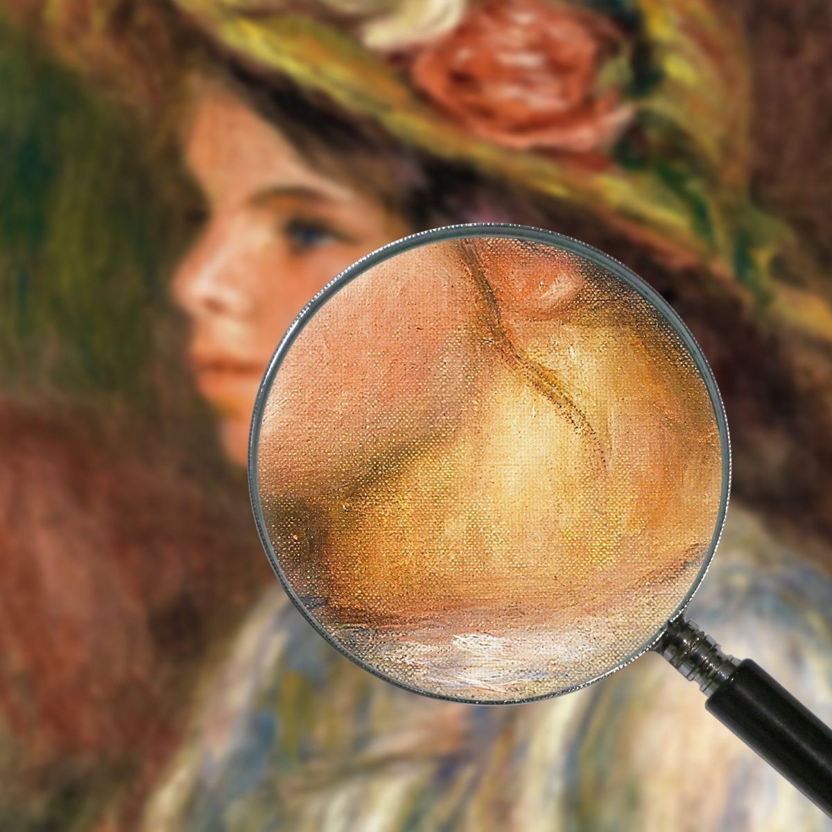 Bust Of Woman Trimmed Straw Hat Pierre-Auguste Renoir par174 canvas print