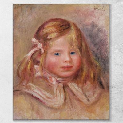 Coco With Pink Ribbon Pierre-Auguste Renoir par190 canvas print 